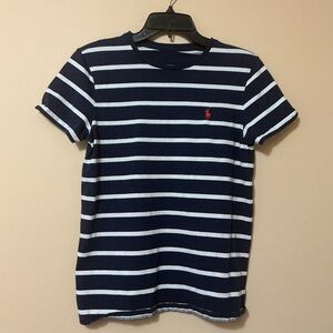 Ralph Lauren Navy and White Striped T-Shirt